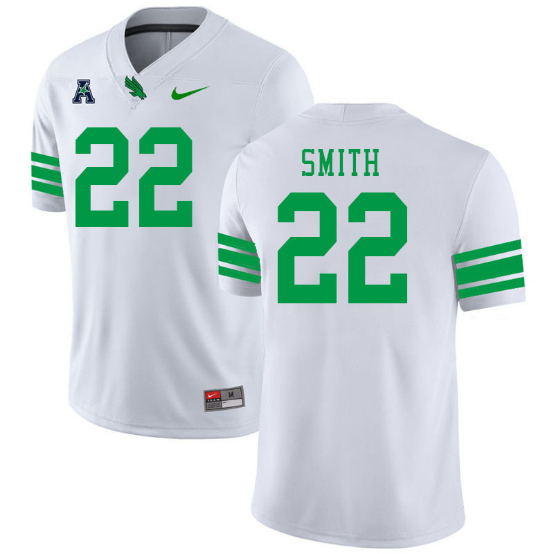 #22 Jaydon Smith North Texas Mean Green College Football Jerseys Stitched-White